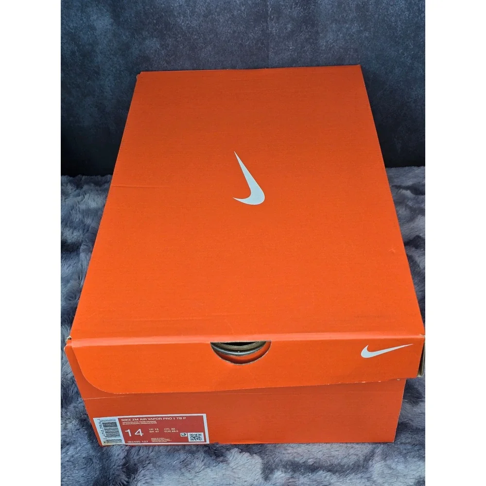NWB Nike ZM Air Vapor Pro 1 Football Cleats White Orange Mens Size 14 IB2495-107